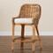 Baxton Studio Kyle Modern Bohemian Natural Brown Woven Rattan Counter Stool with Cushion 212-12805-ZORO - alternate 9